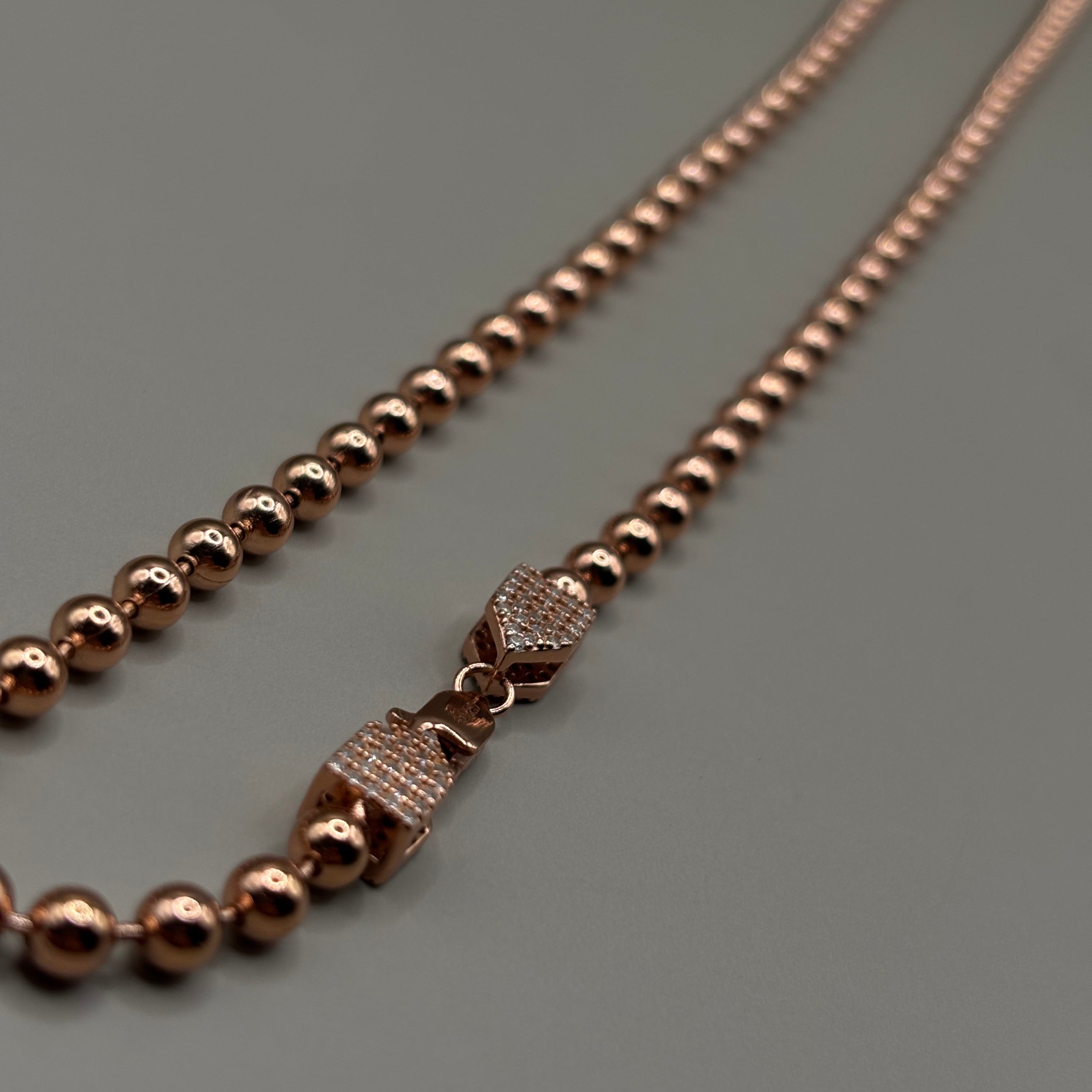 Kogelketting roségoud - vvs sluiting