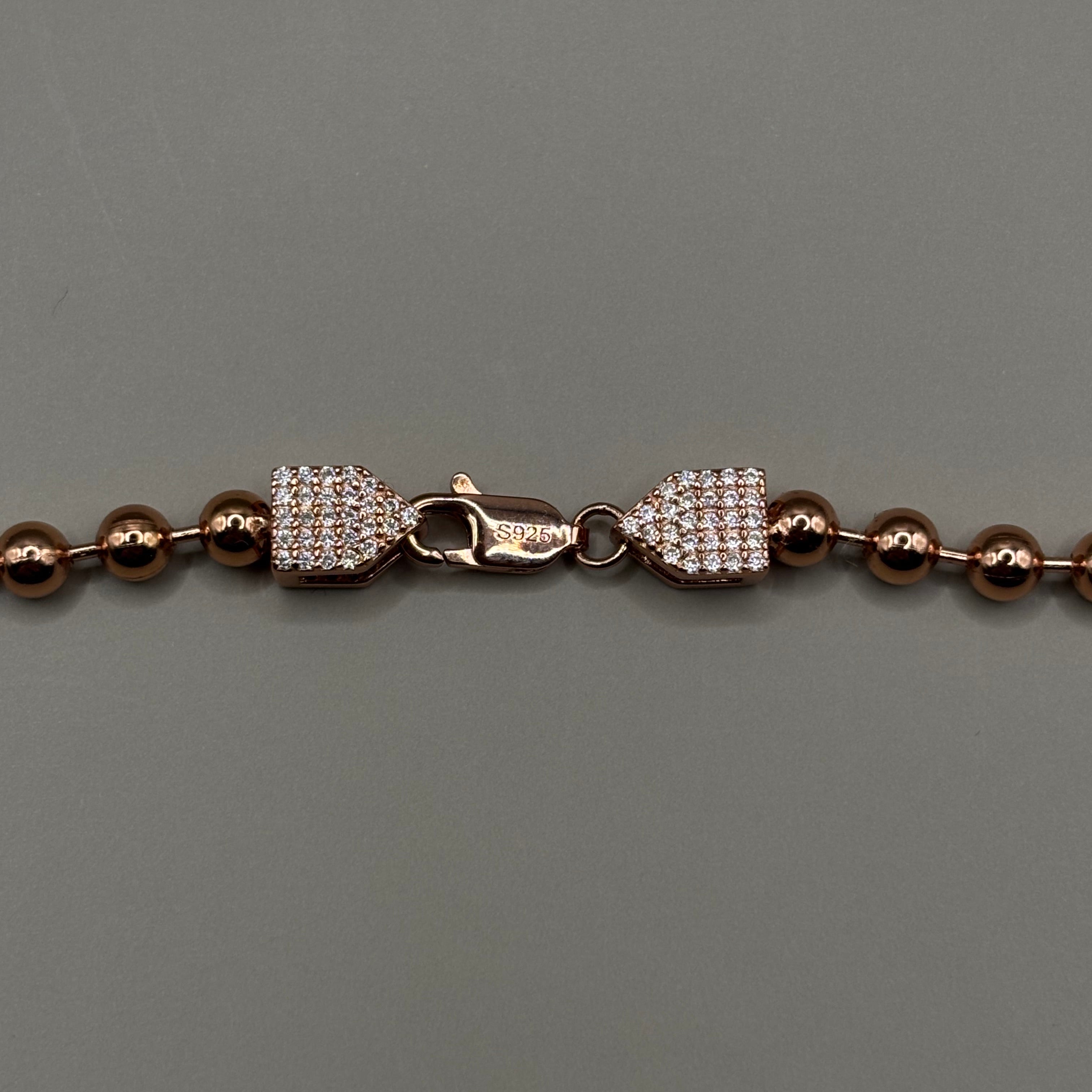 Kogelketting roségoud - vvs sluiting
