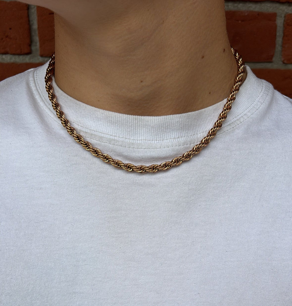 Rope Ketting Rvs 45cm - Rosé Goud 6mm
