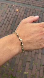 Schakelarmband Rvs 20cm - 18K Goud 4mm