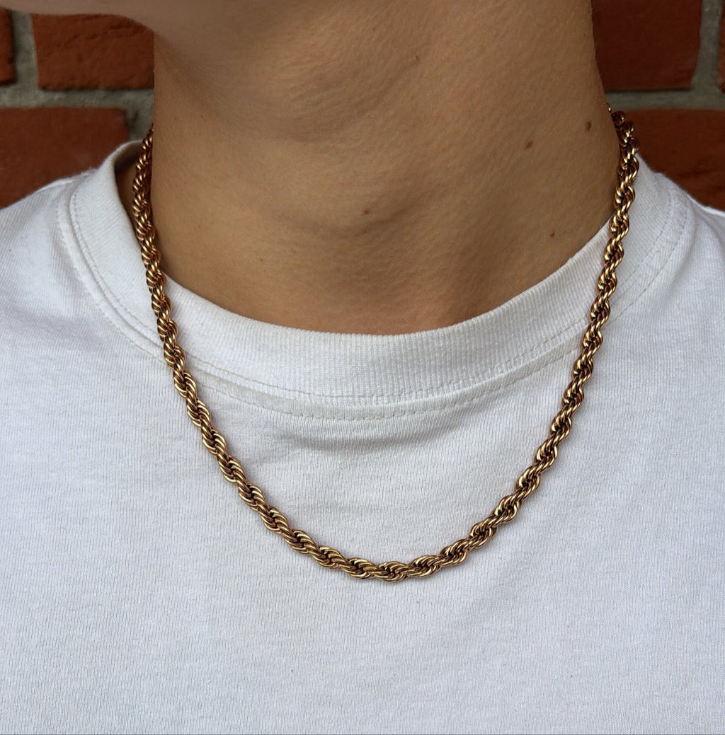 Rope Ketting Rvs 50cm - Rosé Goud 6mm