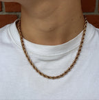 Rope Ketting Rvs 50cm - Rosé Goud 6mm