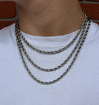 Rope Ketting Rvs 55cm - Zilver 5mm