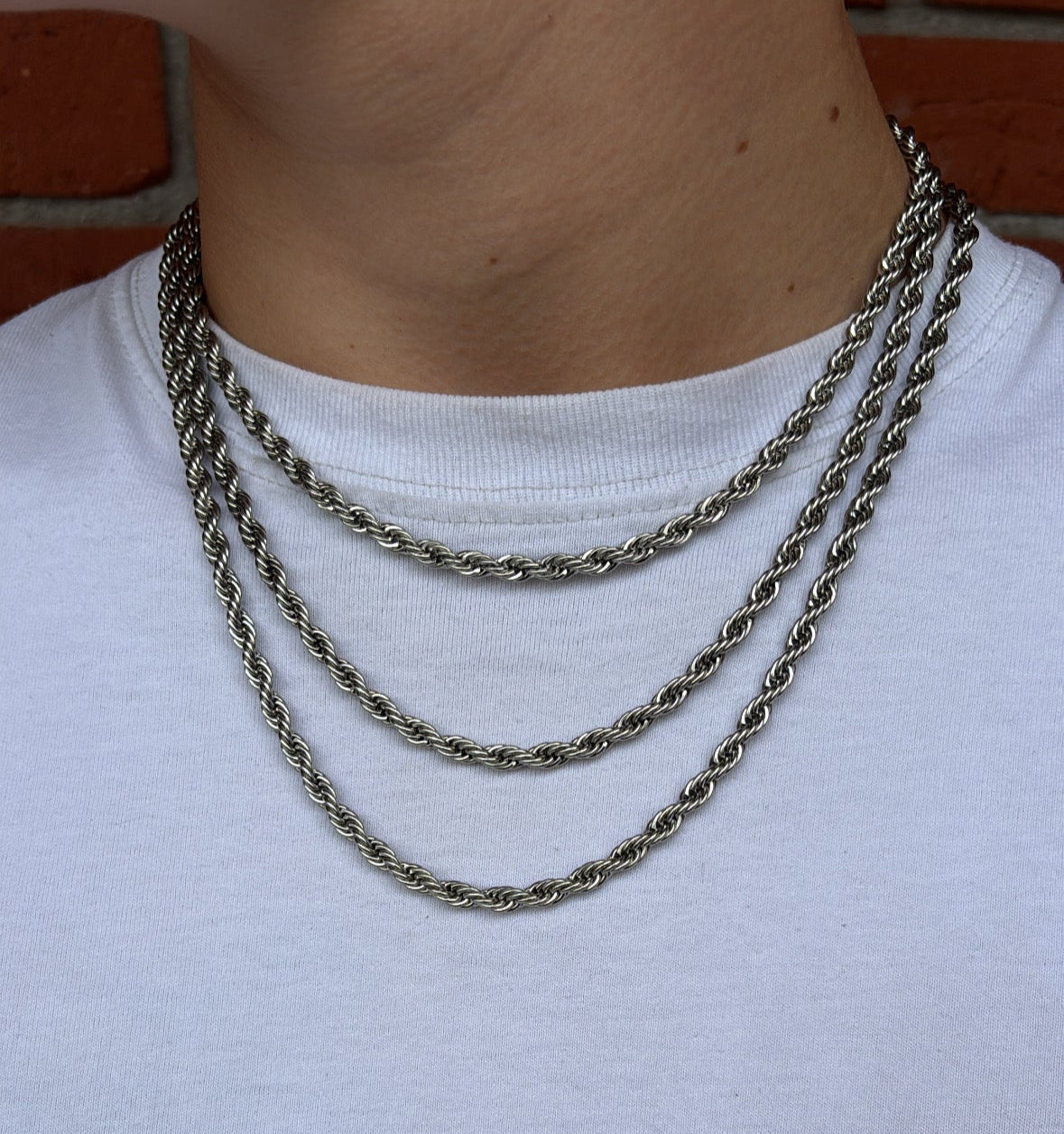 Rope Ketting Rvs 45cm - Zilver 5mm