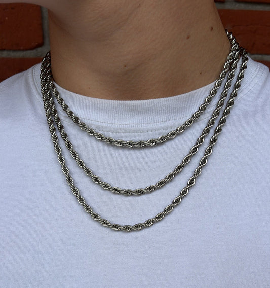 Rope Ketting Rvs 45cm - Zilver 5mm