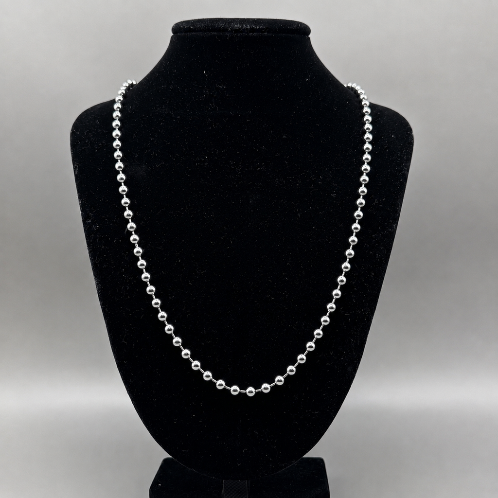 Kogelketting zilver - vvs sluiting