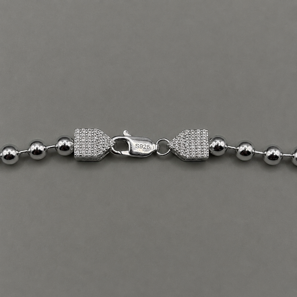 Kogelketting zilver - vvs sluiting