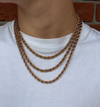 Rope Ketting Rvs 45cm - Rosé Goud 6mm