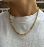 Rope Ketting Rvs 50cm - 14K Goud 5mm