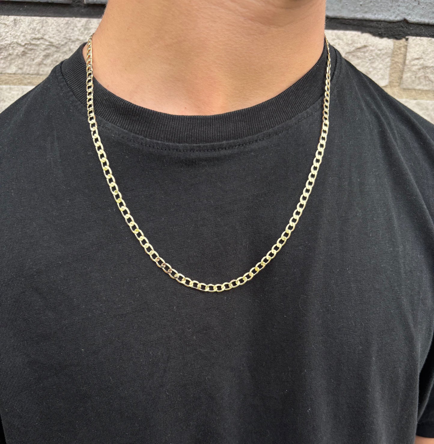 Schakelketting Rvs 55cm - 18K Goud 4mm