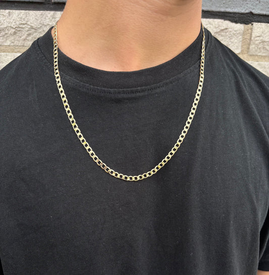 Schakelketting Rvs 55cm - 18K Goud 4mm