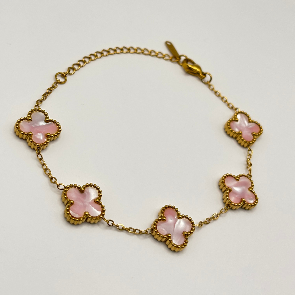 Klaver Armband Licht Roze