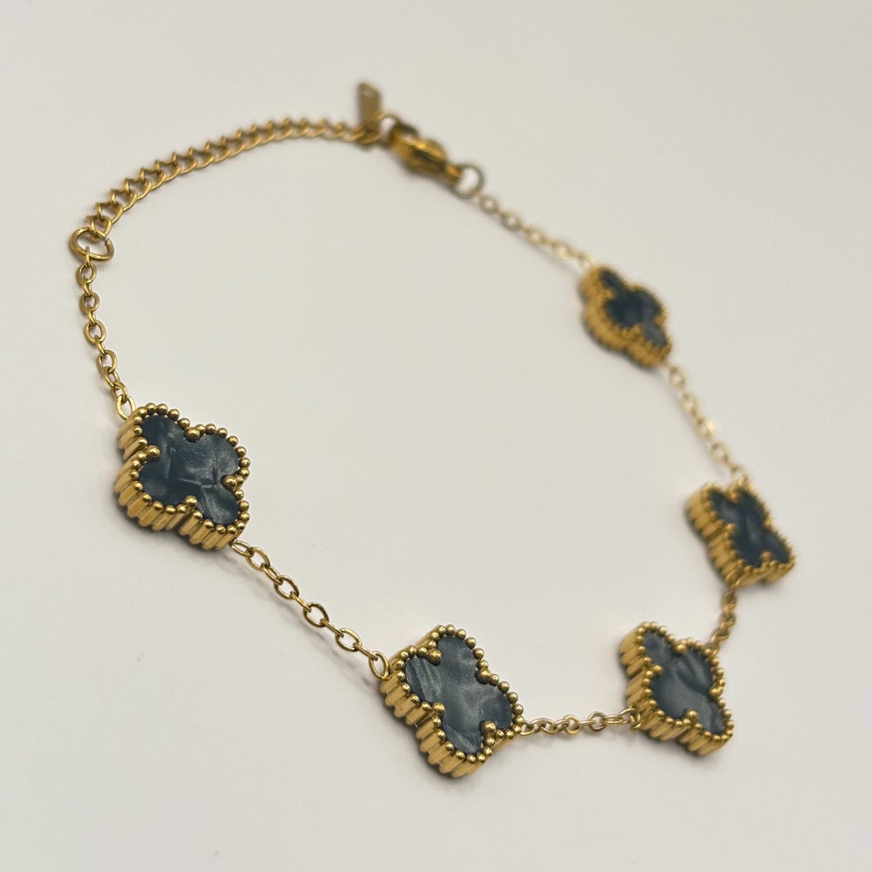 Klaver Armband Glanzend Zwart