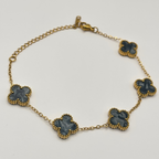 Klaver Armband Glanzend Zwart