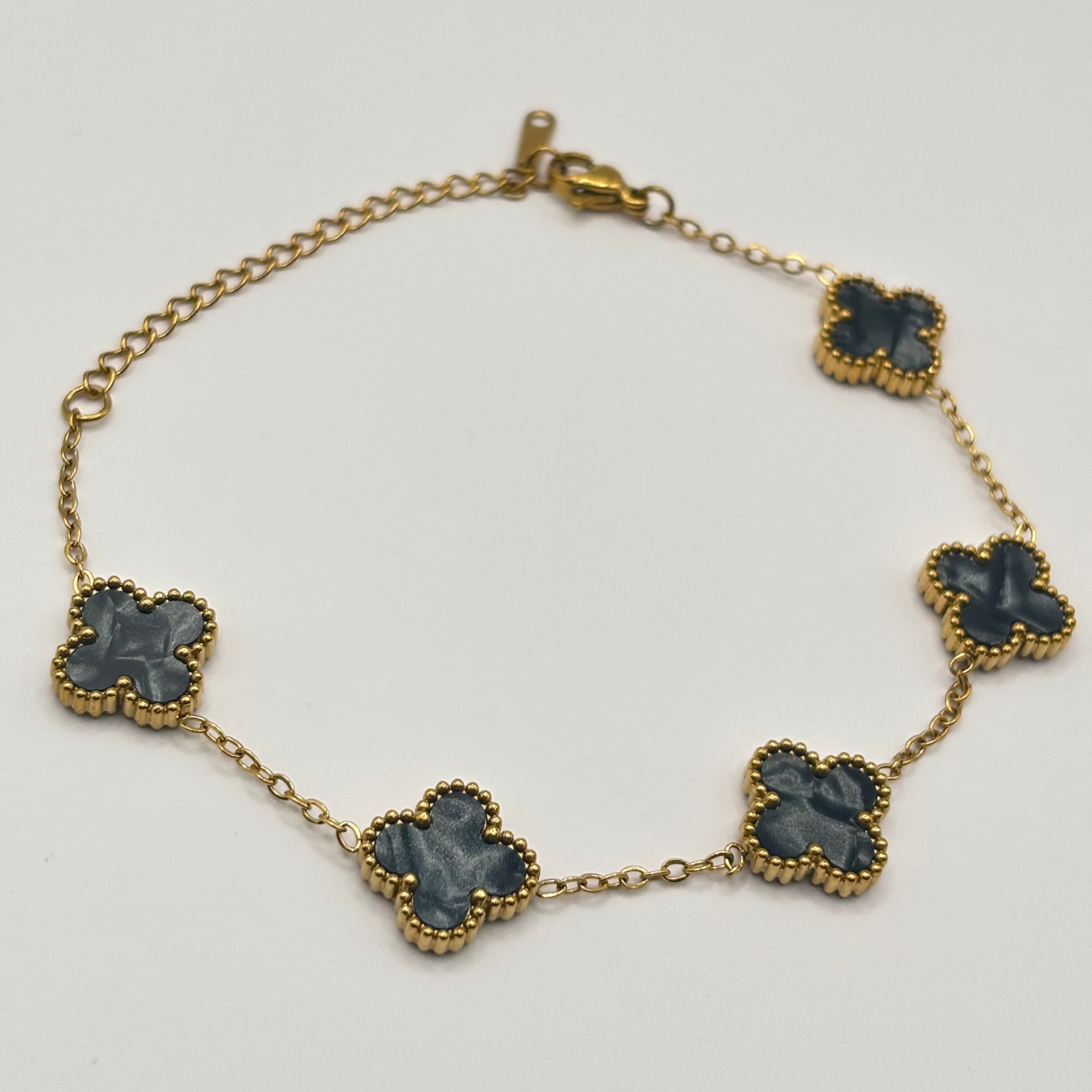 Klaver Armband Glanzend Zwart