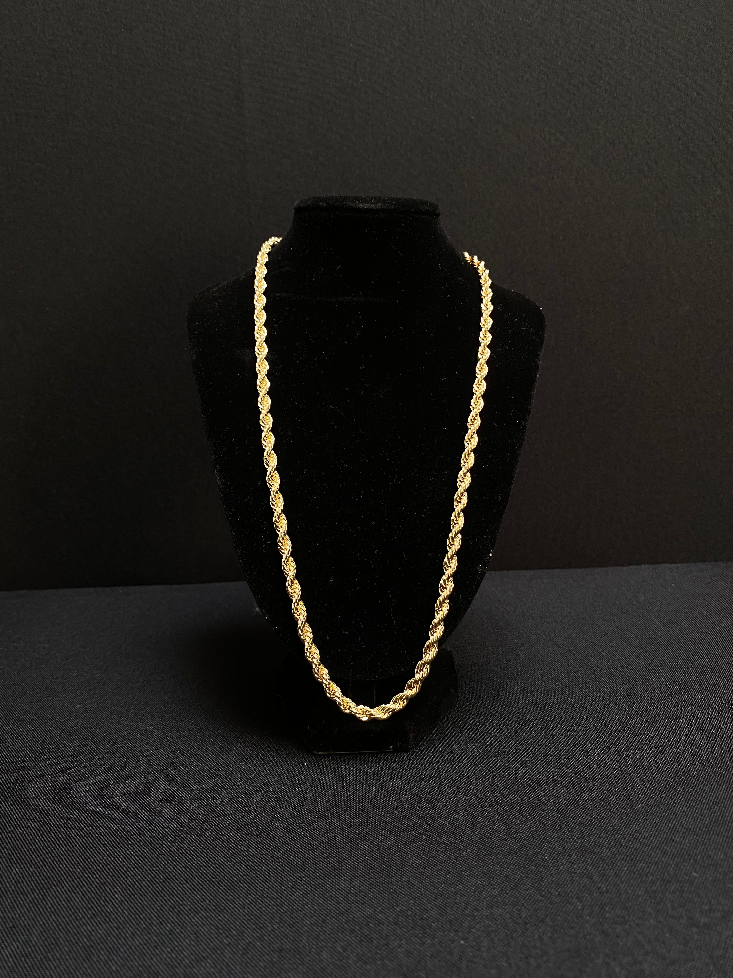 Rope Ketting Rvs 60cm - 14K Goud 5mm